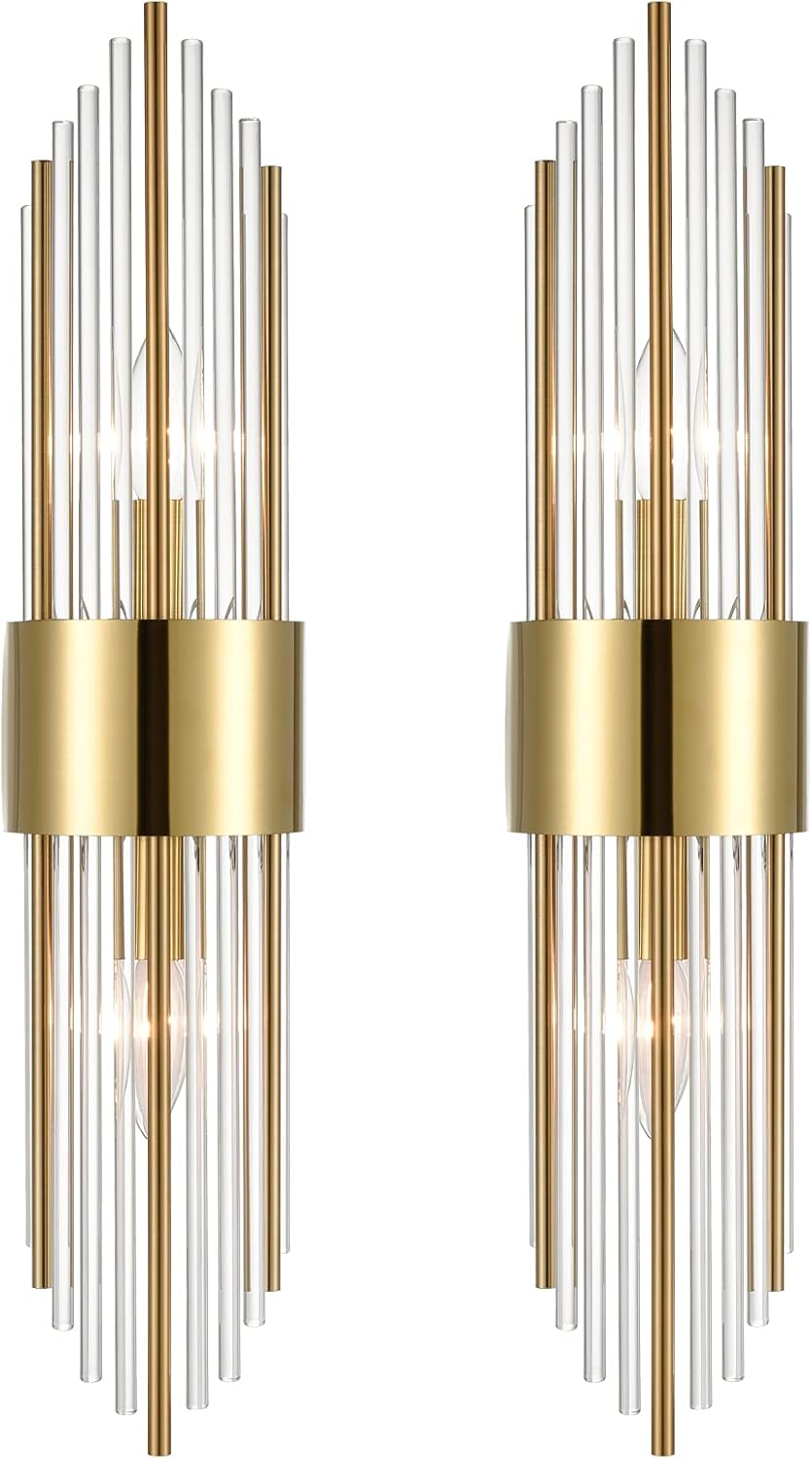 2-Light Modern Brushed Titanium Gold Wall Sconce for Luxury Spaces