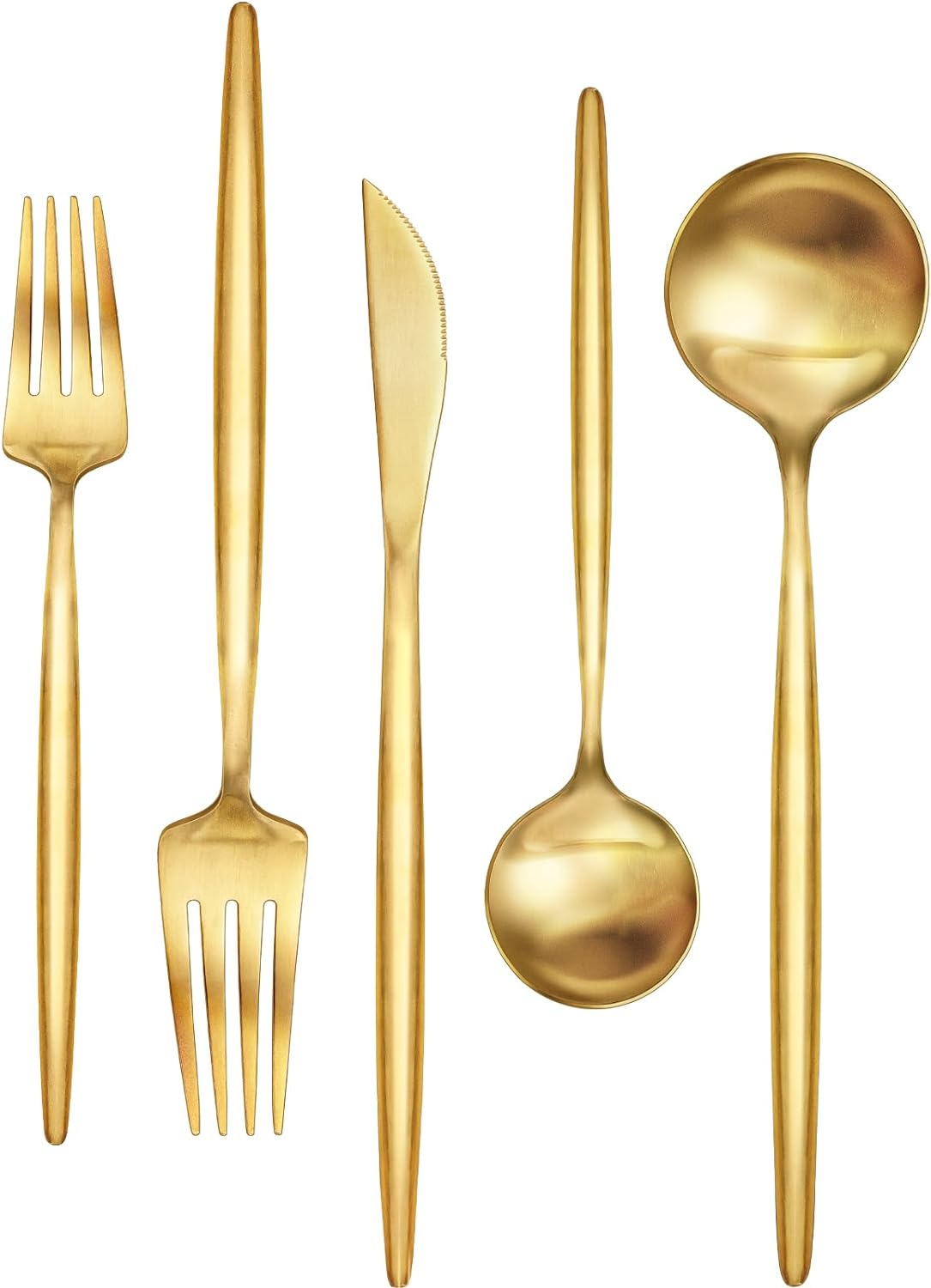 60-Piece Gold Silverware Set for 12 - Premium Stainless Steel Cutlery