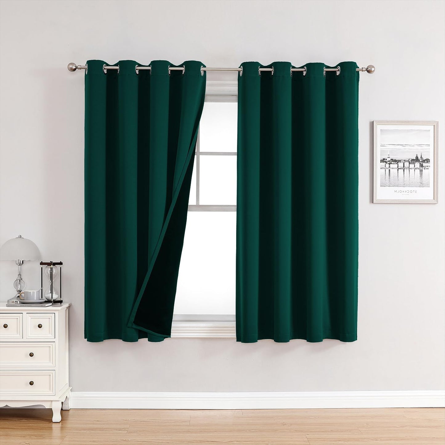 ChrisDowa 100% Blackout Curtains for Bedroom, 2 Panels Set