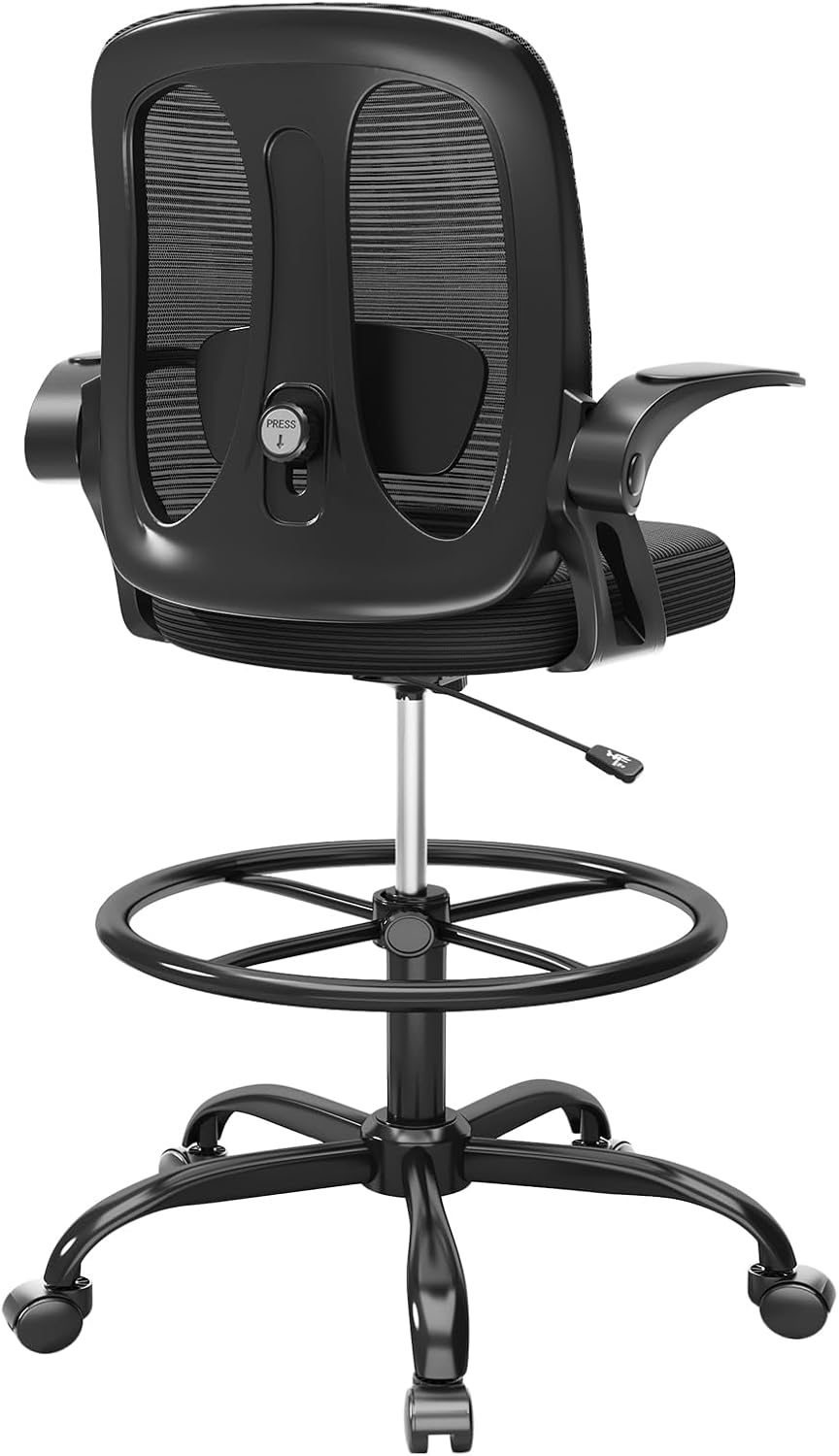 Alllion Drafting Chair with Adjustable Lumbar Support and Footrest