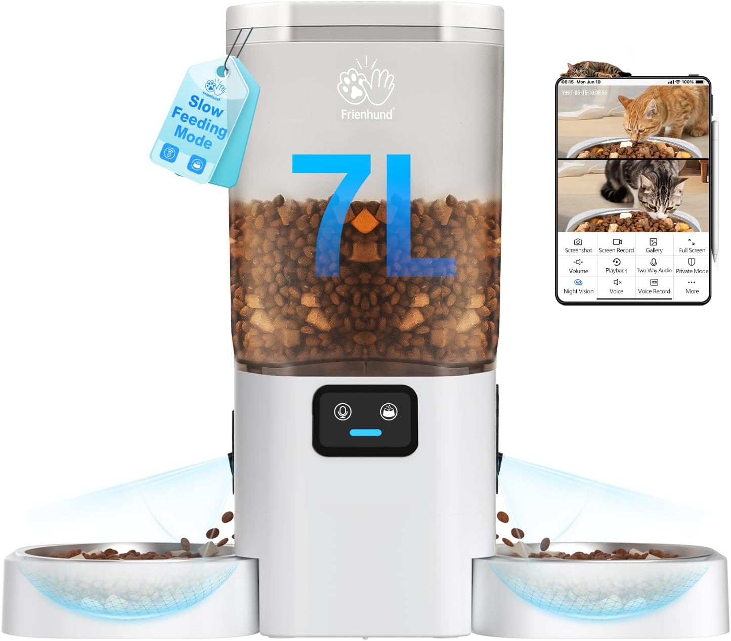 Frienhund 5G WiFi Automatic Cat Feeder with HD Cameras