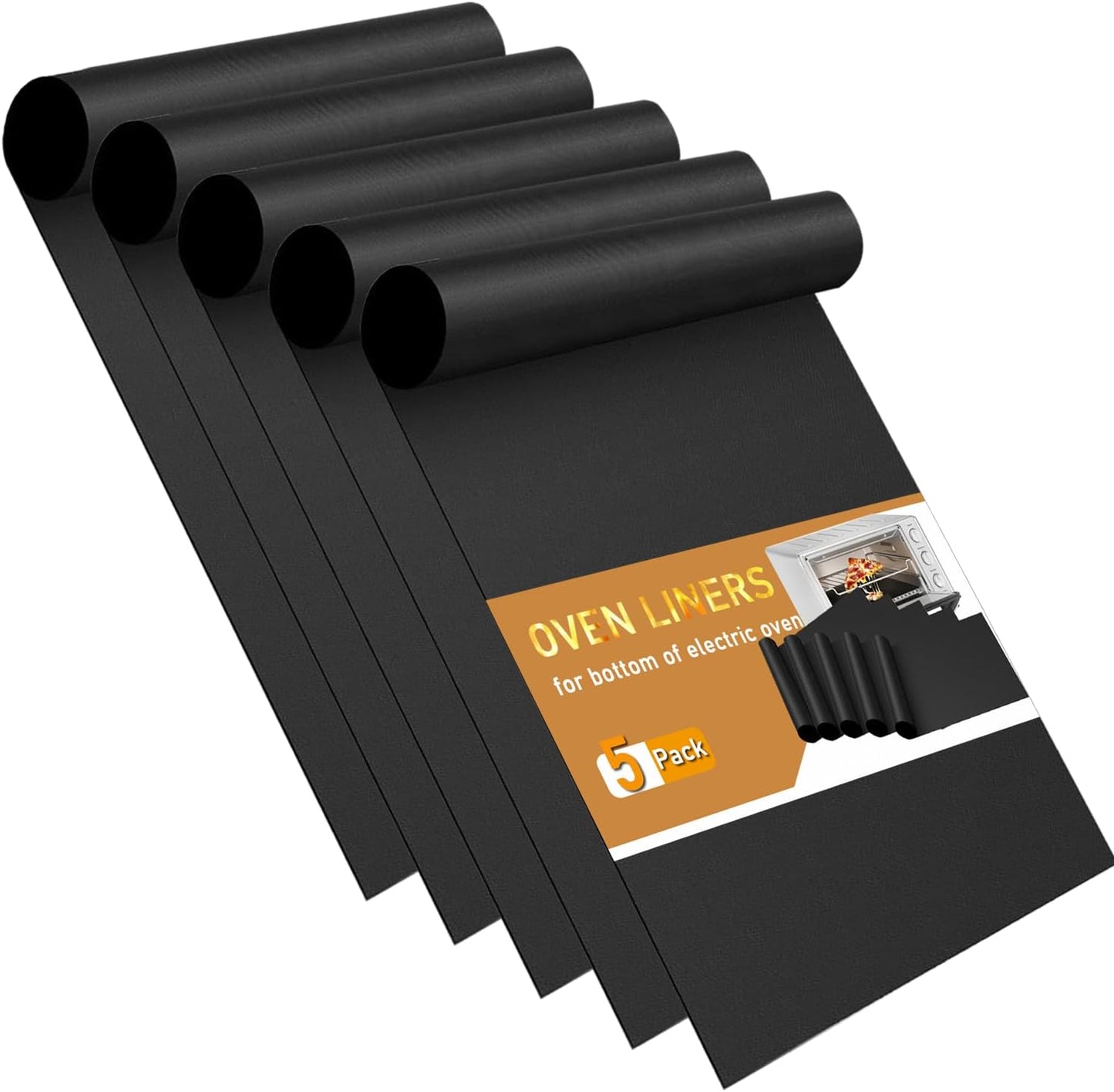 Keep Oven Clean with 5 Pack Non-Stick Liners
