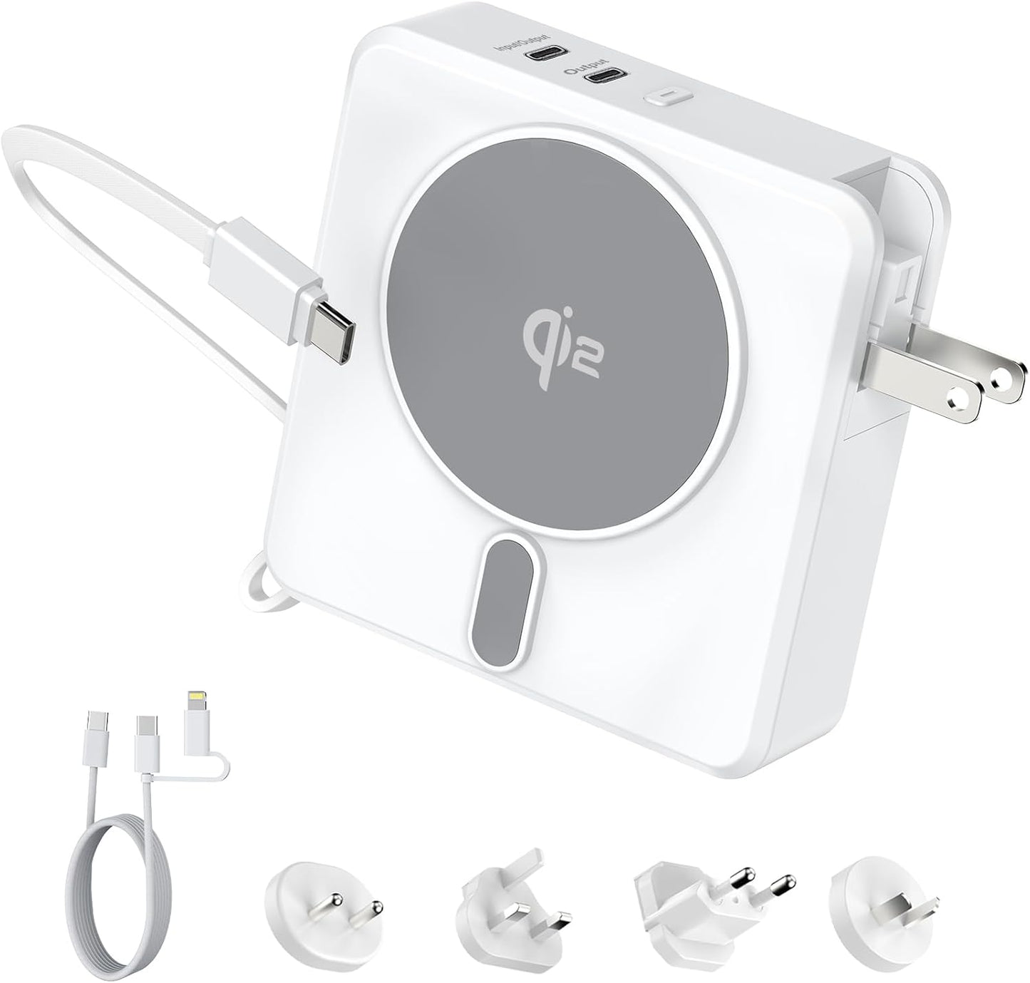 Portable Charger with Built in Cables 10,000mAh for Travel