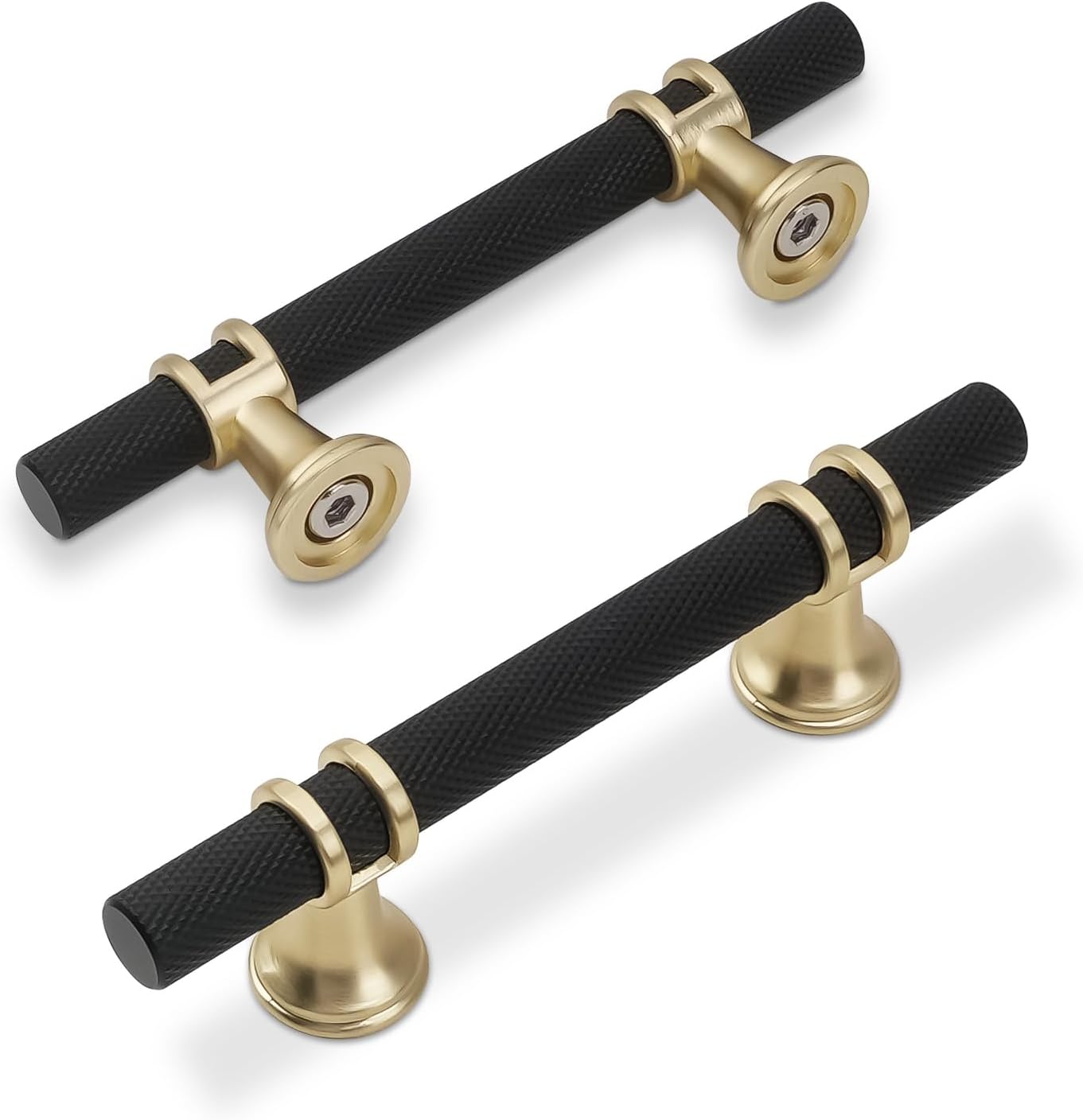 10 Pack 3 Inch Cabinet Pulls in Matte Black and Brushed Gold