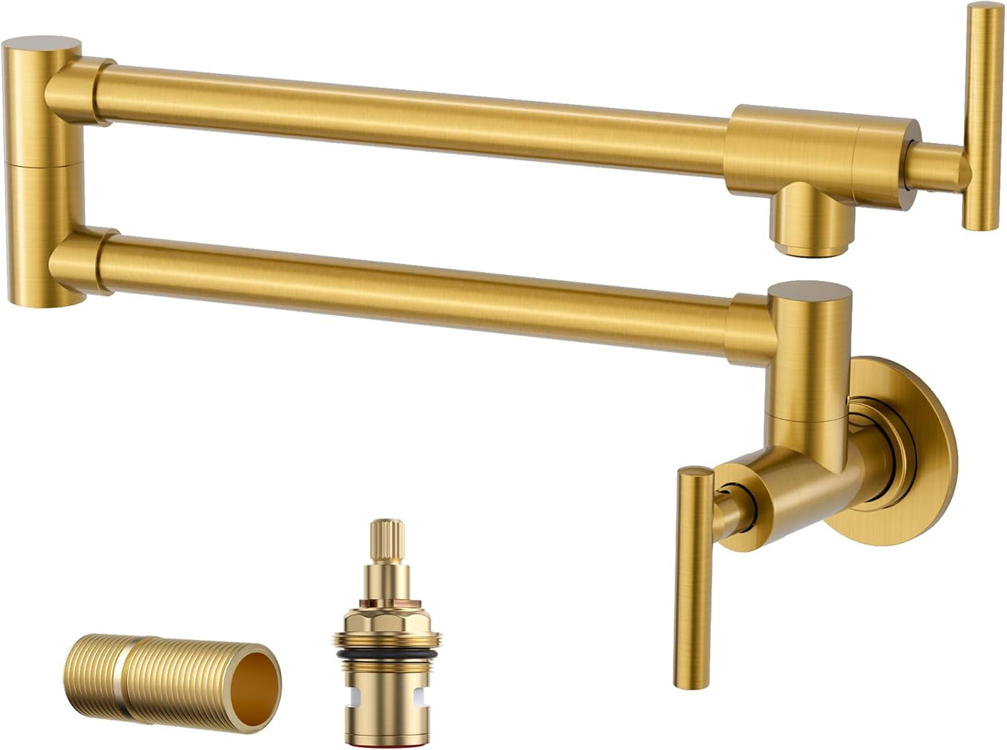 WOWOW Pot Filler Faucet in Brushed Gold for Kitchen Use