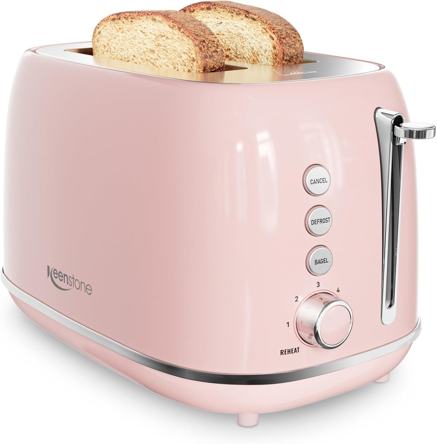 Retro 2 Slice Toaster with Extra Wide Slots and 6 Settings for Toast