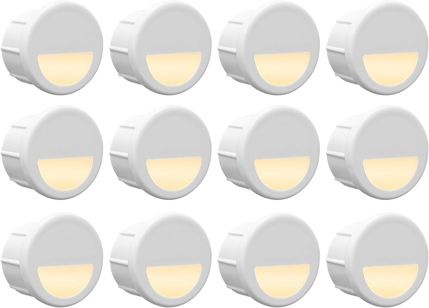 GKOLED 12 Pack Recessed Low Voltage Mini LED Step Lights