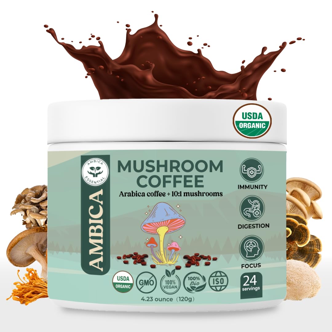 AMBICA Organic Mushroom Coffee Blend - Boosts Weight Loss!