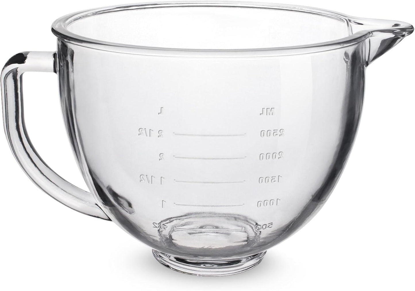 FIRJOY 5 QT Glass Mixing Bowl for KitchenAid Tilt-Head Mixers