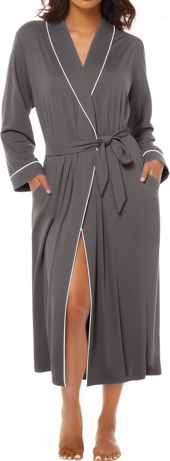 Ekouaer Kimono Robes for Women Long Lightweight Soft Sleepwear