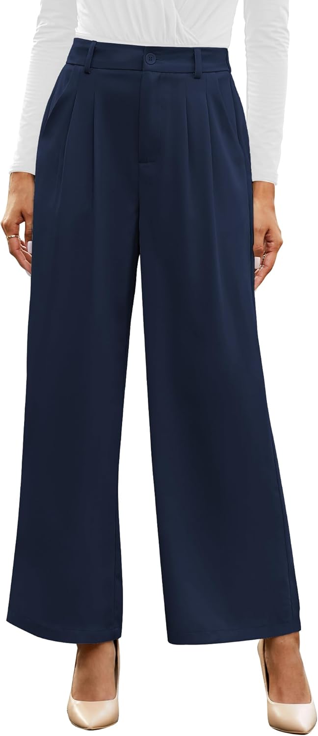 GRAPENT Wide Leg Pants for Women - High Waisted Dressy Trousers