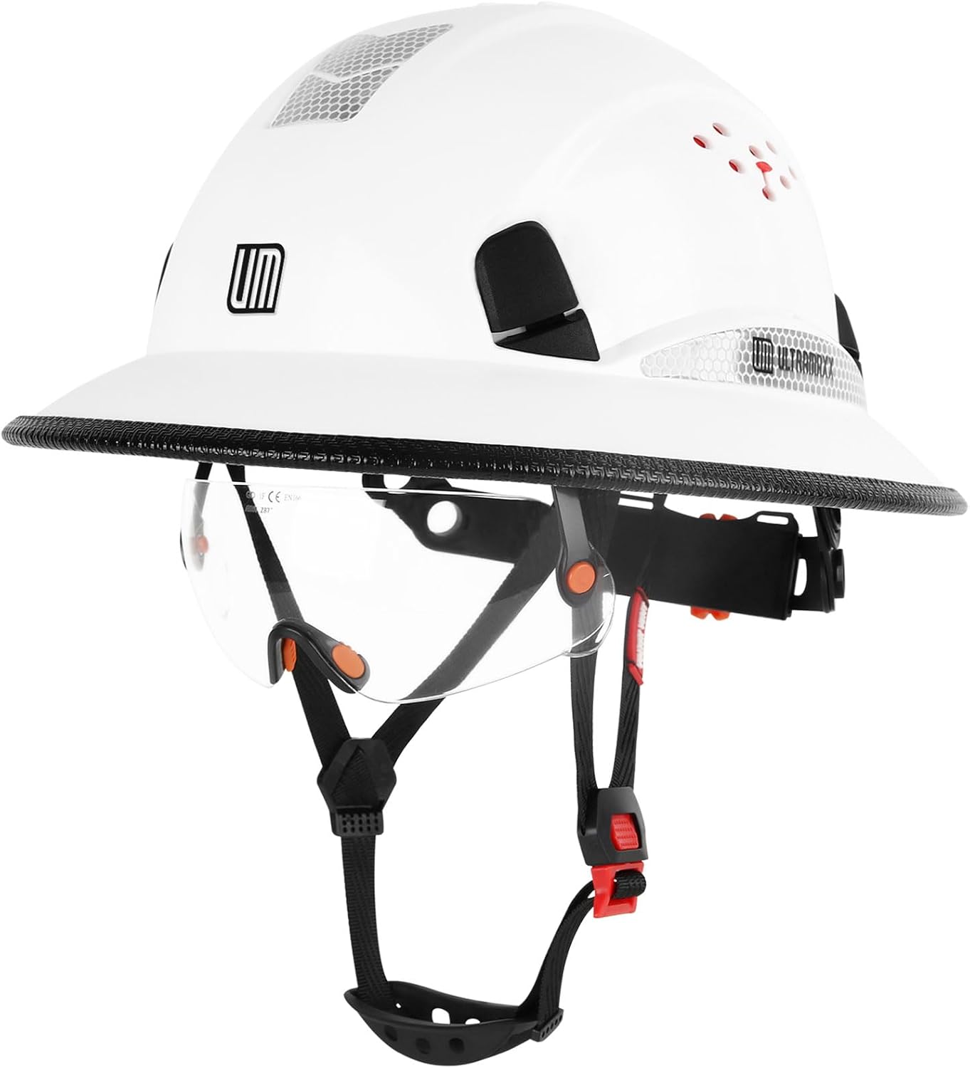 Full Brim Hard Hat with Built-in Visor for Safety and Comfort