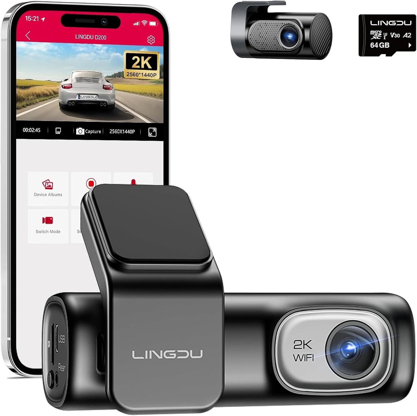 LINGDU D200 Dual Dash Cam: GPS, WI-FI, Night Vision & More