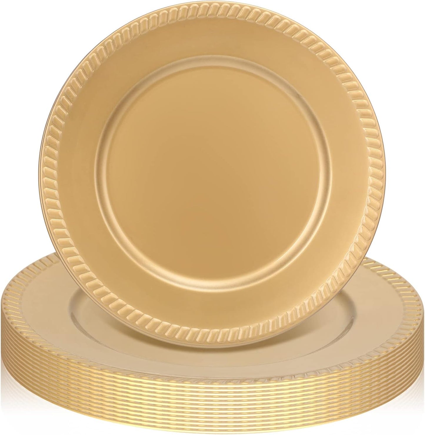 Extravagant 13 Gold Charger Plates for Elegant Events