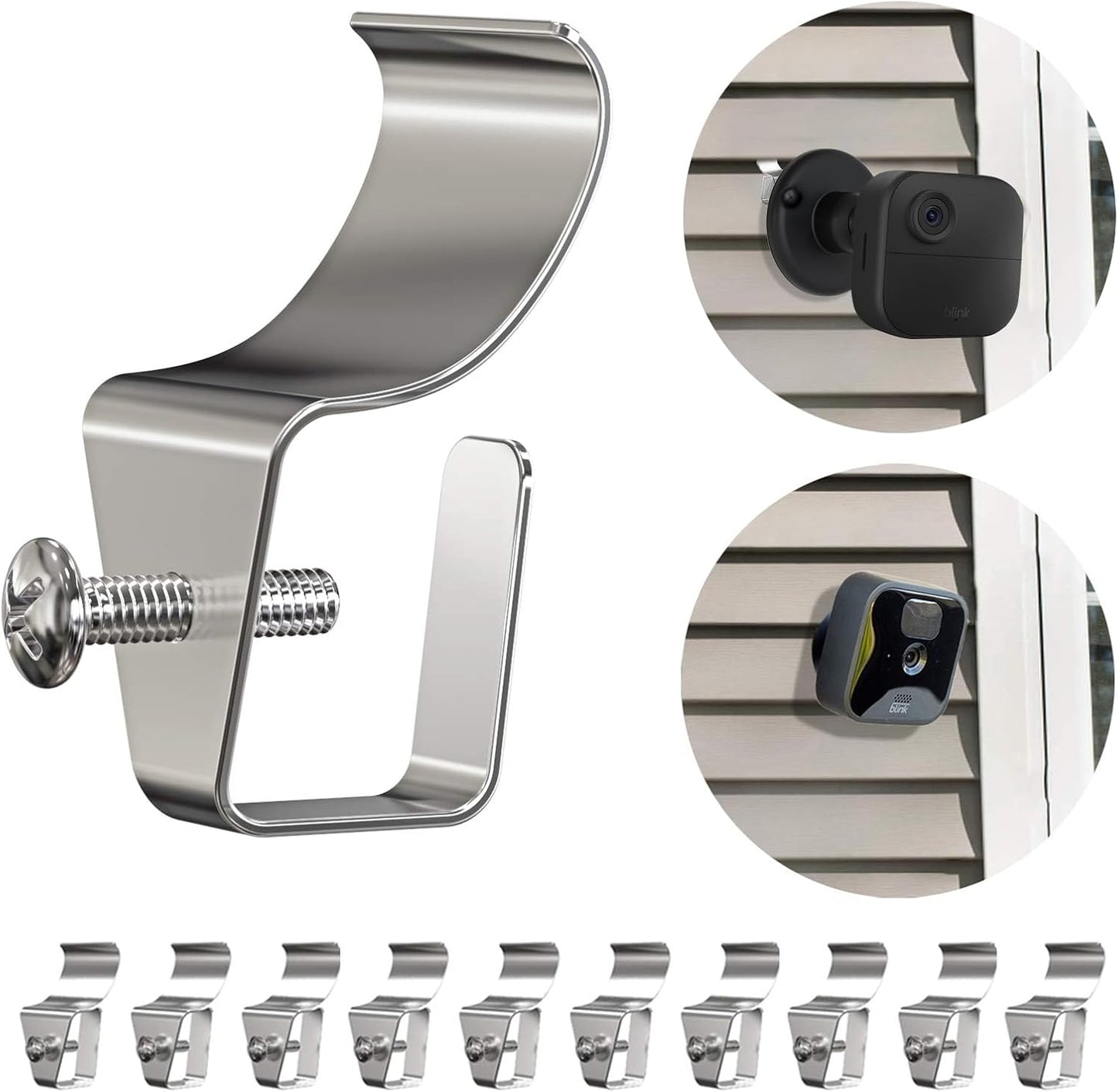 No-Hole Vinyl Siding Hooks for Outdoor Camera - 12 Pack
