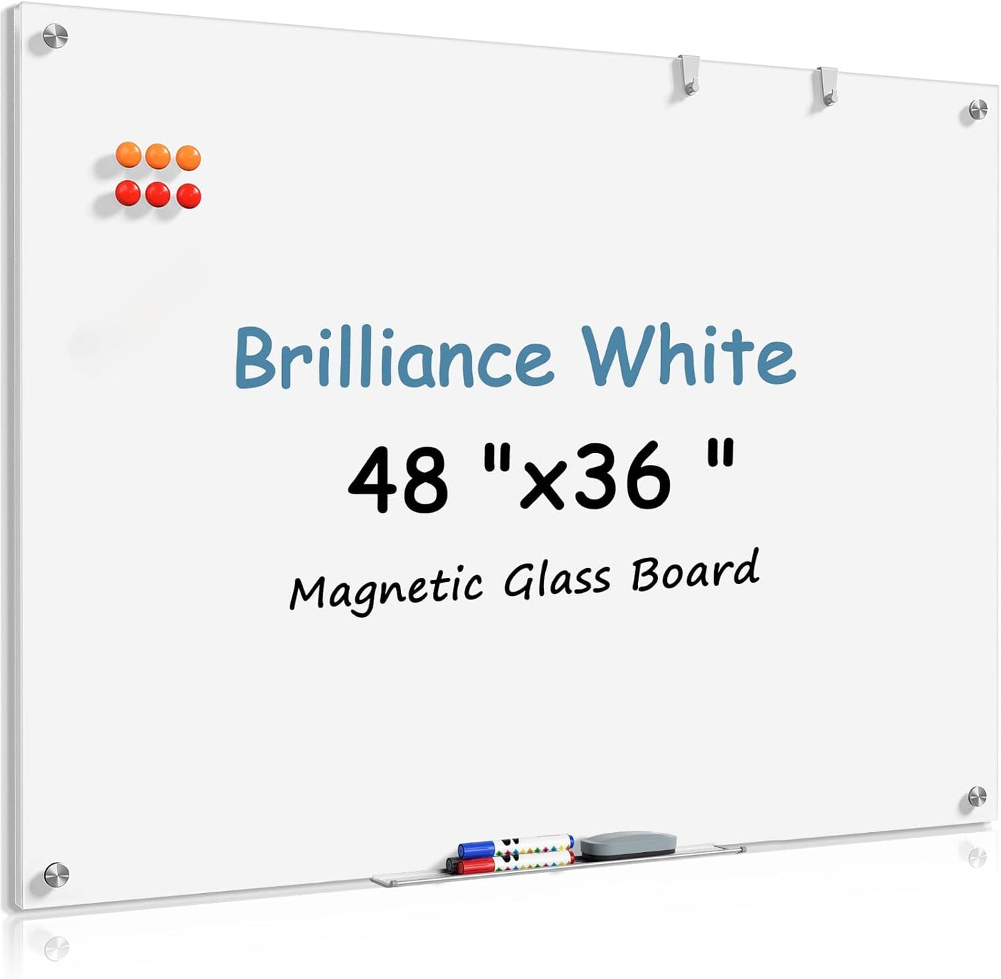 MaxGear 48x36 Inches Frameless Magnetic Dry Erase Board