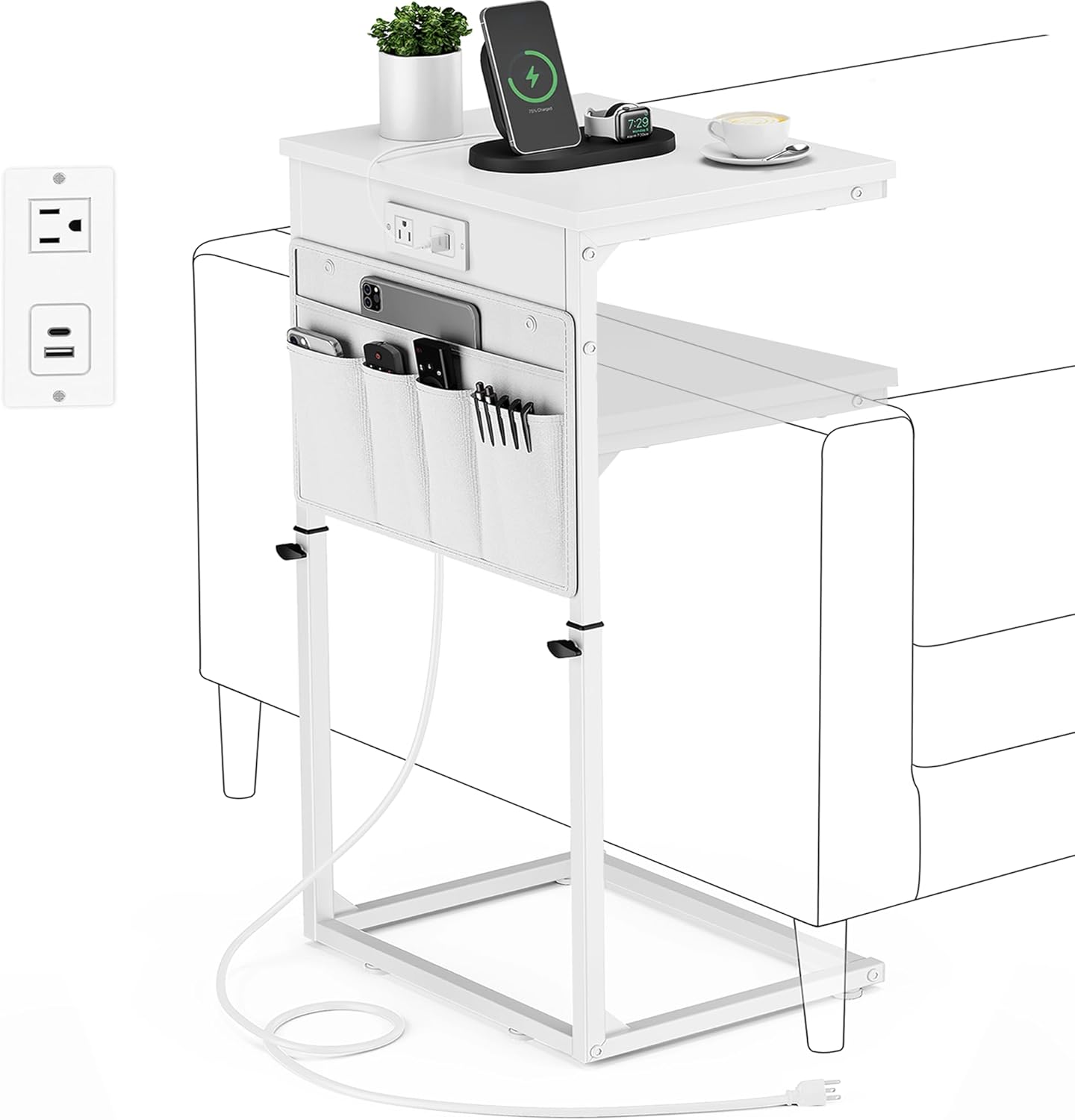 Adjustable Height C-Shaped Charging Table