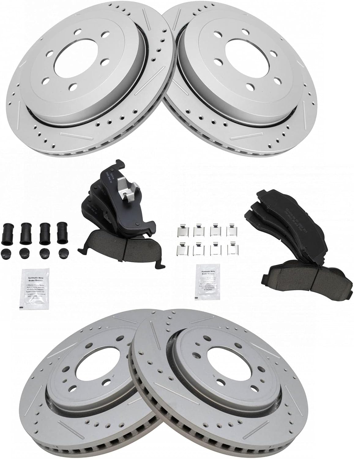TRQ Front & Rear Ceramic Pads & Performance Rotors for SUVs