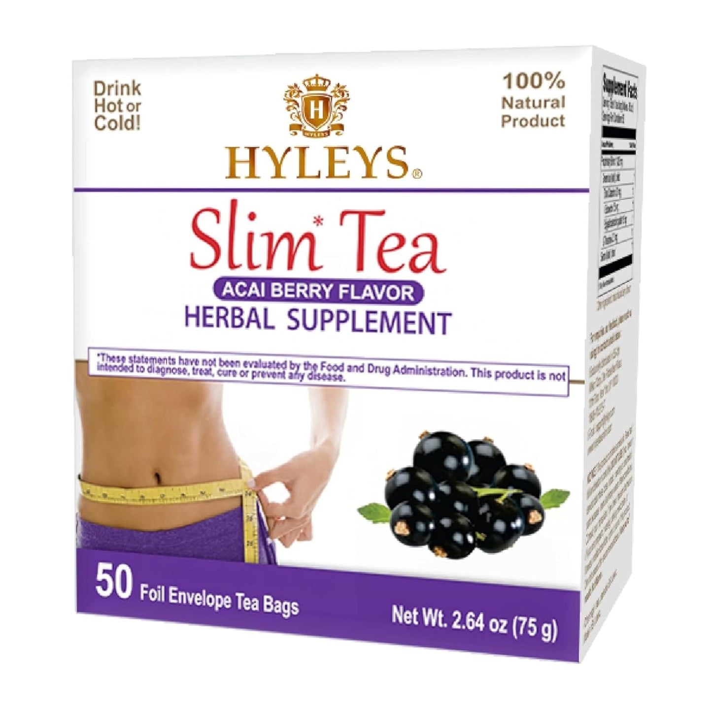 Hyleys Slim Tea Acai Berry - Natural Weight Loss Herbal Supplement