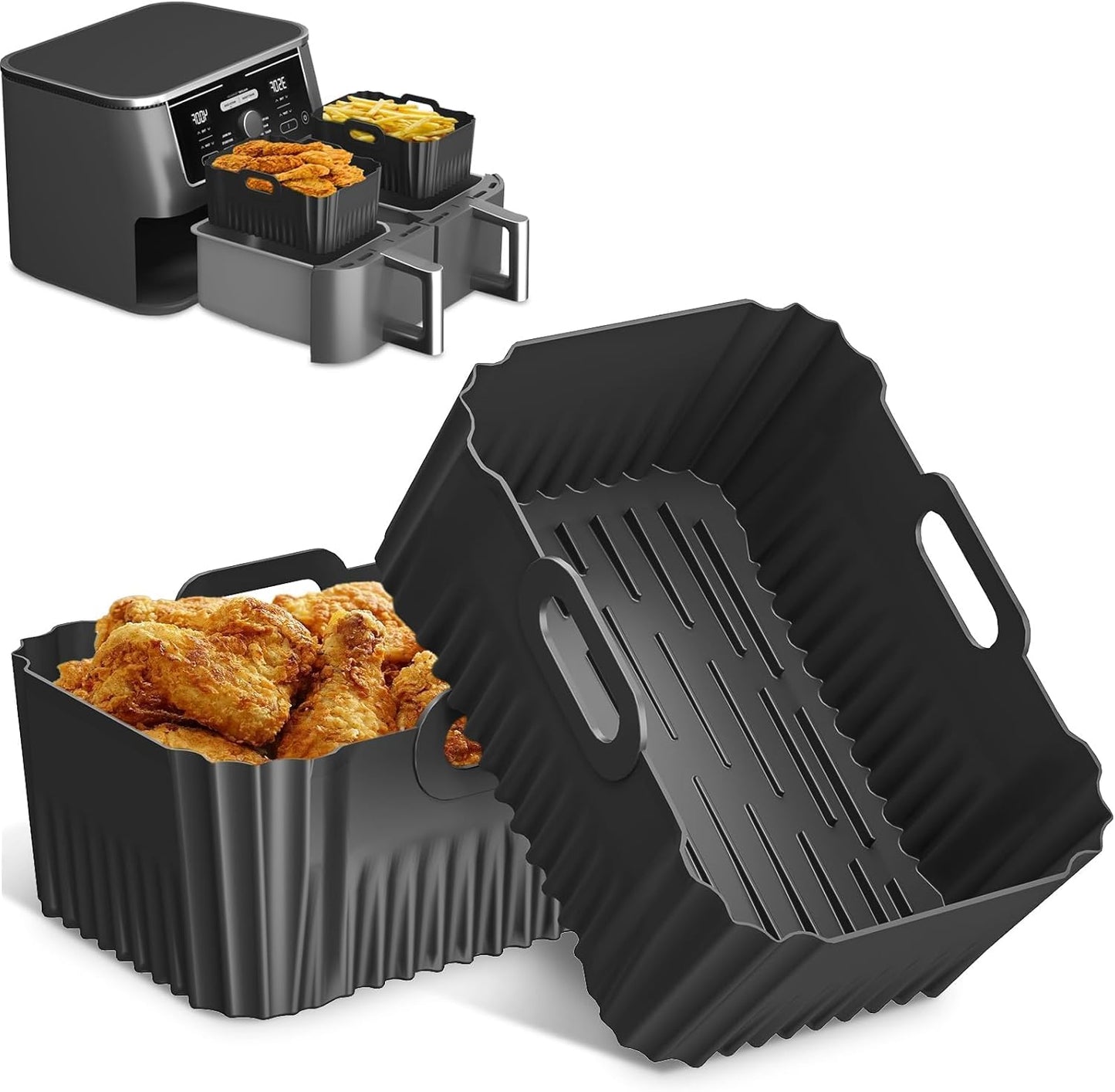 Silicone Air Fryer Liners - Nonstick Duo Set!