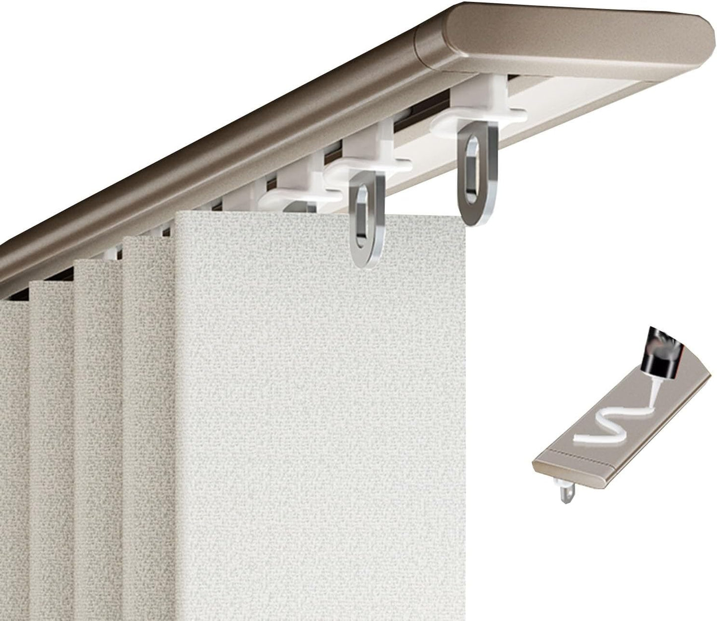 Silent Ceiling Curtain Track - Smooth Rollers, 0.7mm Thick