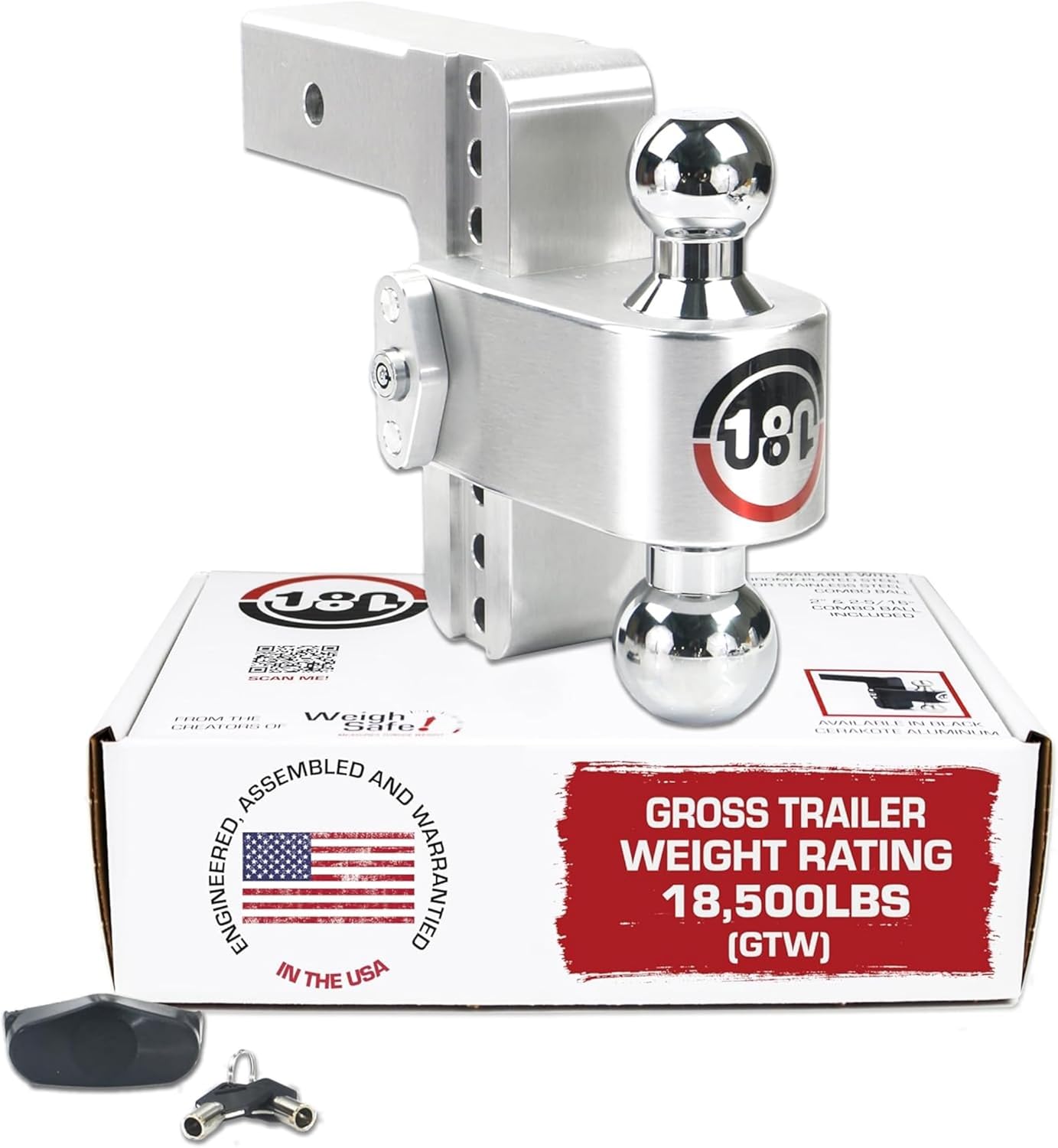 Weigh Safe Adjustable Trailer Hitch Ball Mount for Heavy Duty Towing