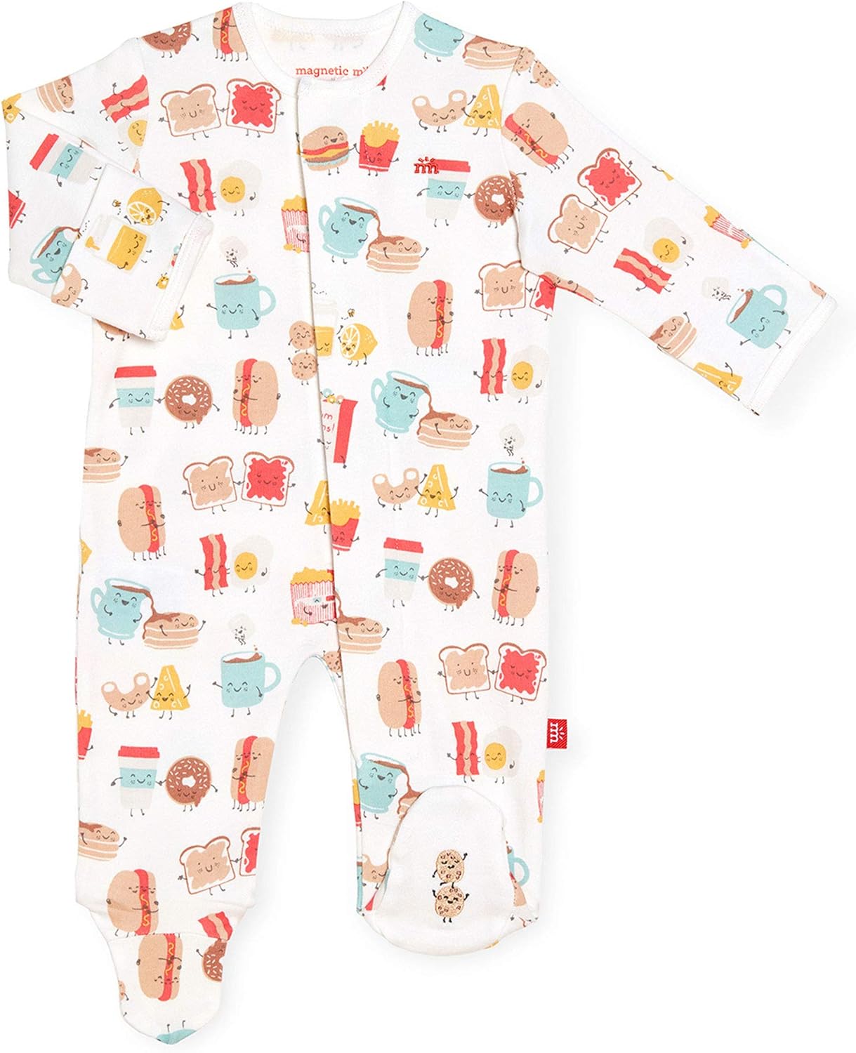 Magnetic Baby Footie Pajamas in 100% Organic Cotton for Comfort