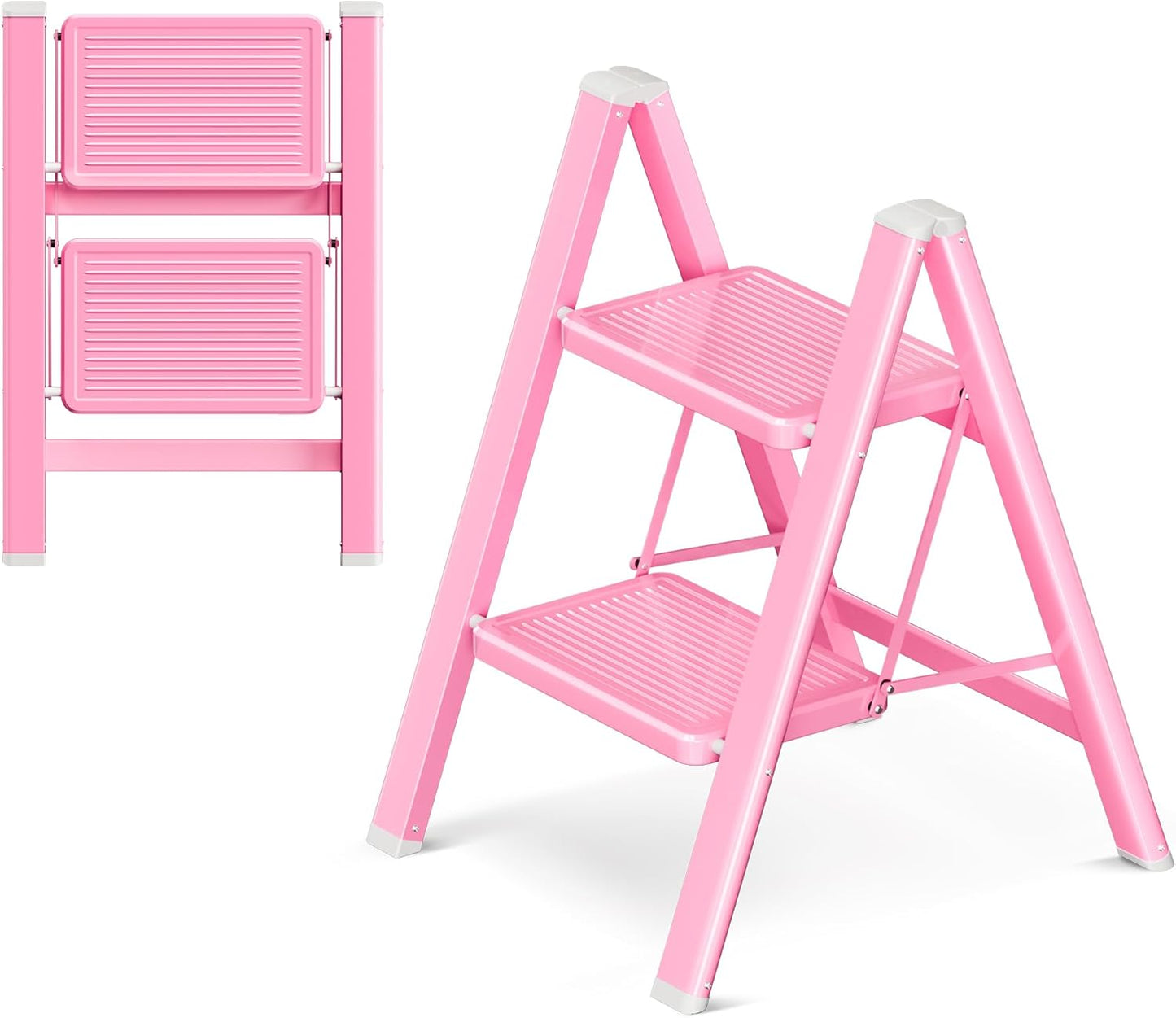 GameGem Pink 2 Step Ladder for Comfortable Use and Stability