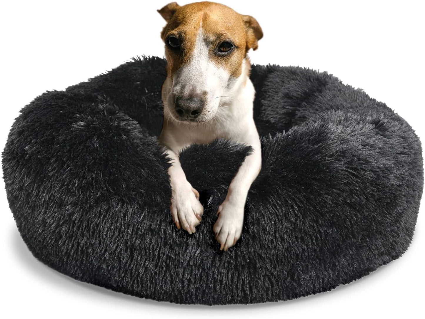 Round Dog Beds for Medium Dogs Fluffy Soft Faux Fur Comfort