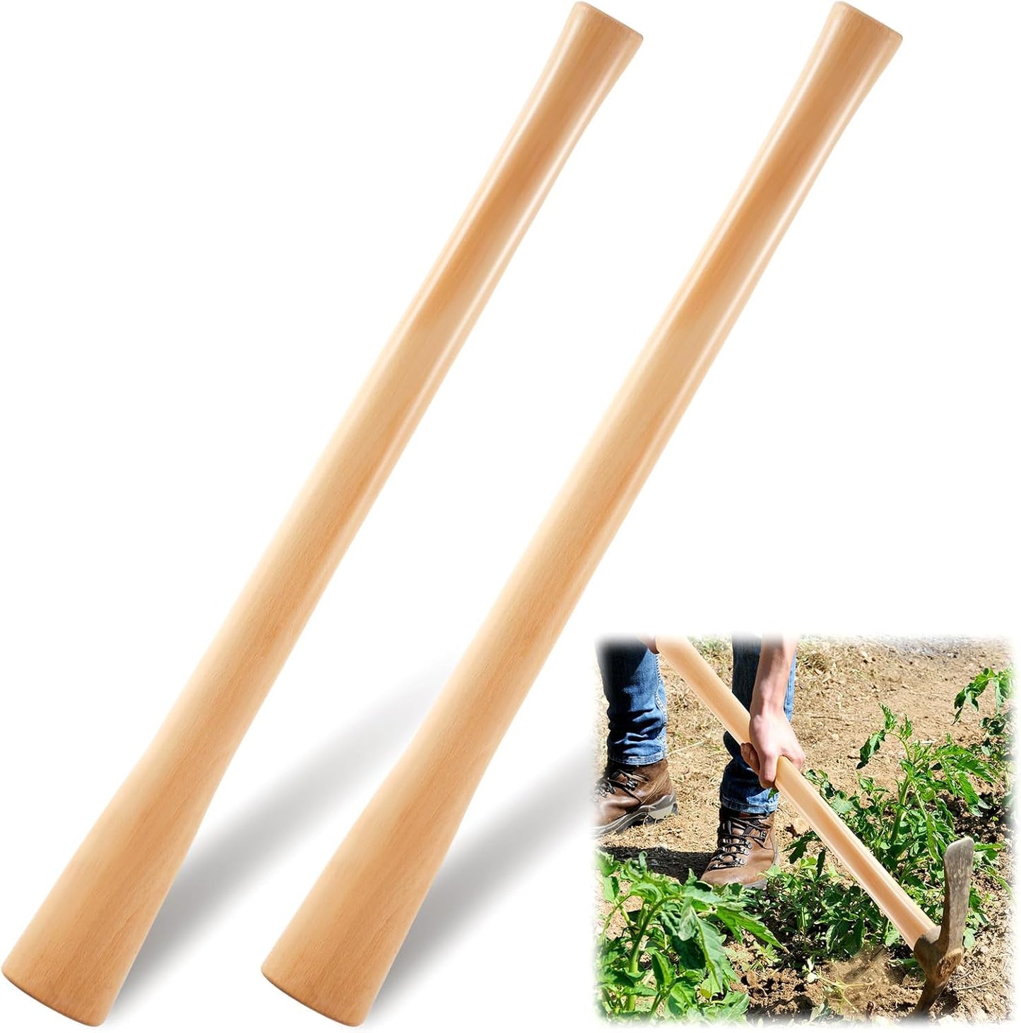 Bucherry 35 Inch Beech Wood Pickaxe Handles - 2 Pcs