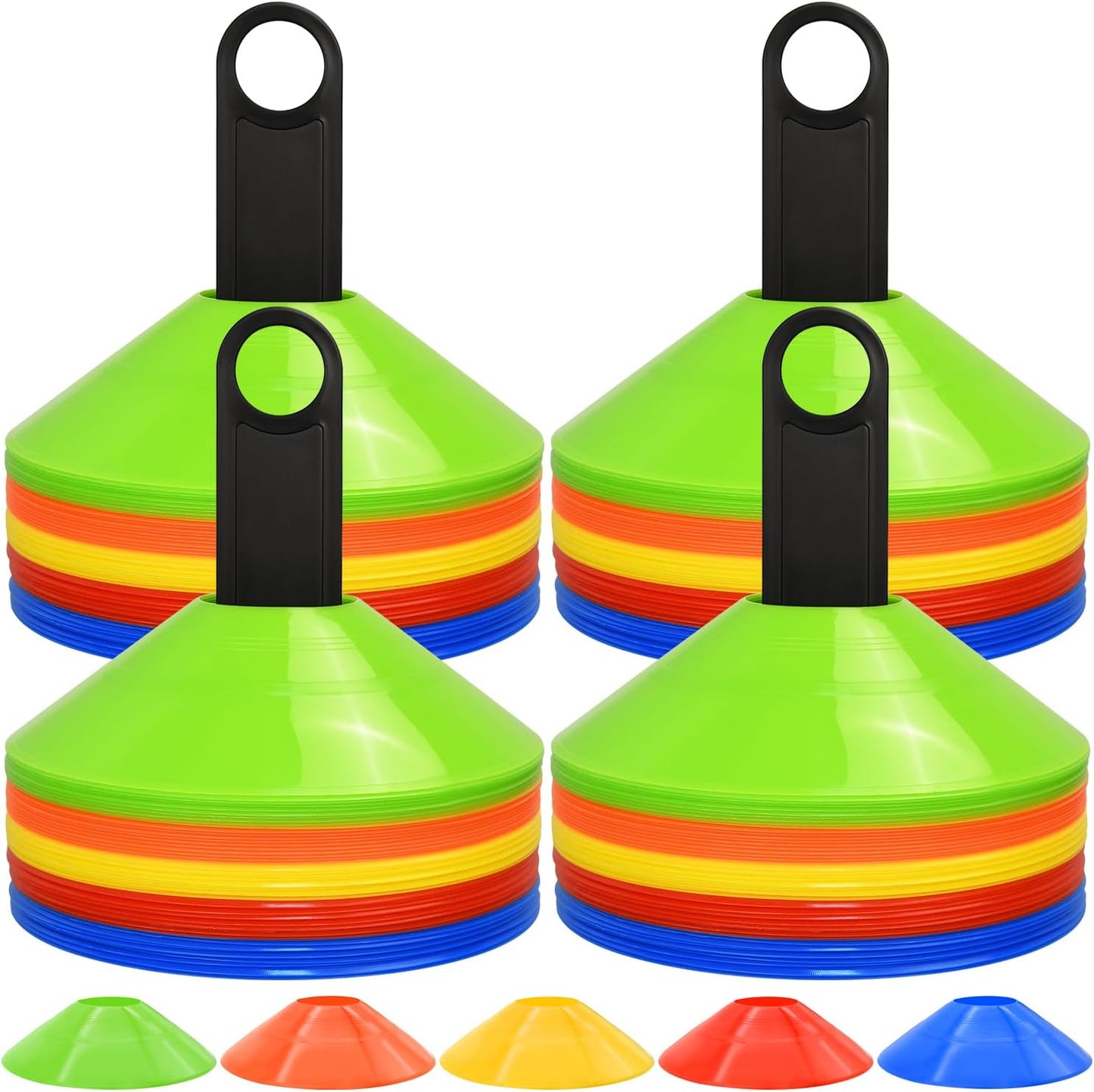 RUBY.Q Disc Cones Set for Soccer, Basketball, and Football Training