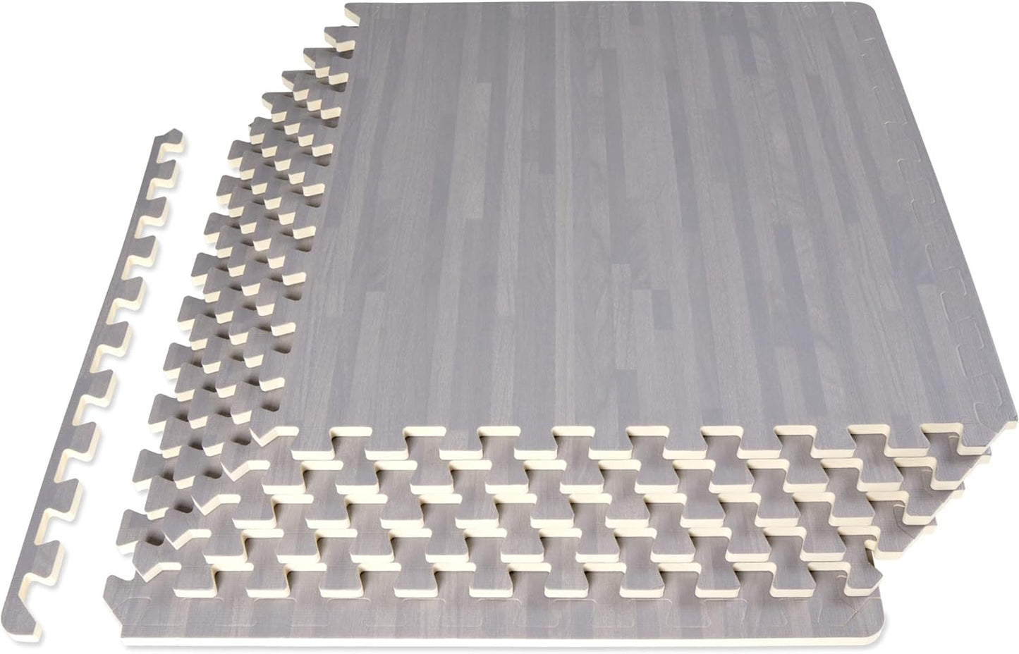 ProsourceFit Wood Grain Puzzle Mat for Indoor Workout Flooring