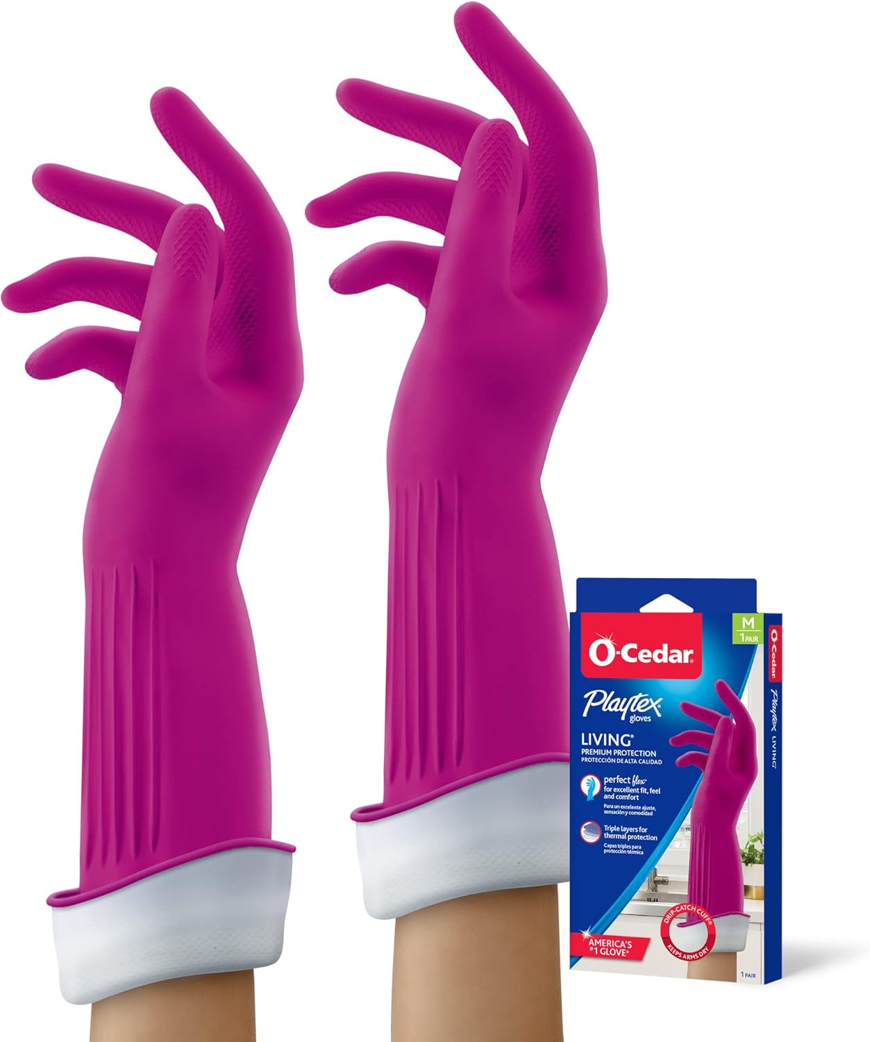 Playtex Drip-Catch Cuff Gloves 2Pairs, Premium Protection