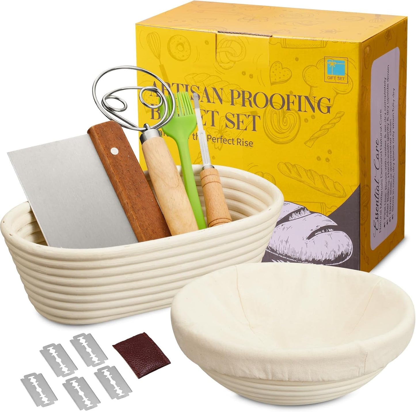 Banneton Bread Proofing Basket Set for Perfect Sourdough Baking