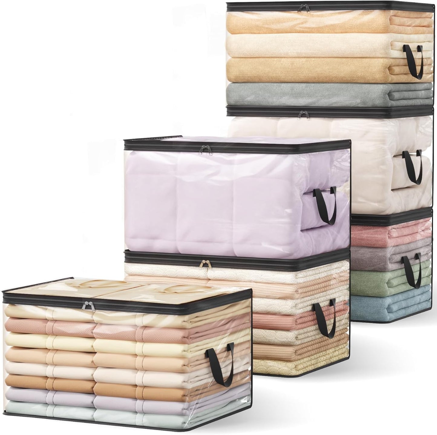 Lifewit 90L Large Clear Clothes Storage Bags for Organizing
