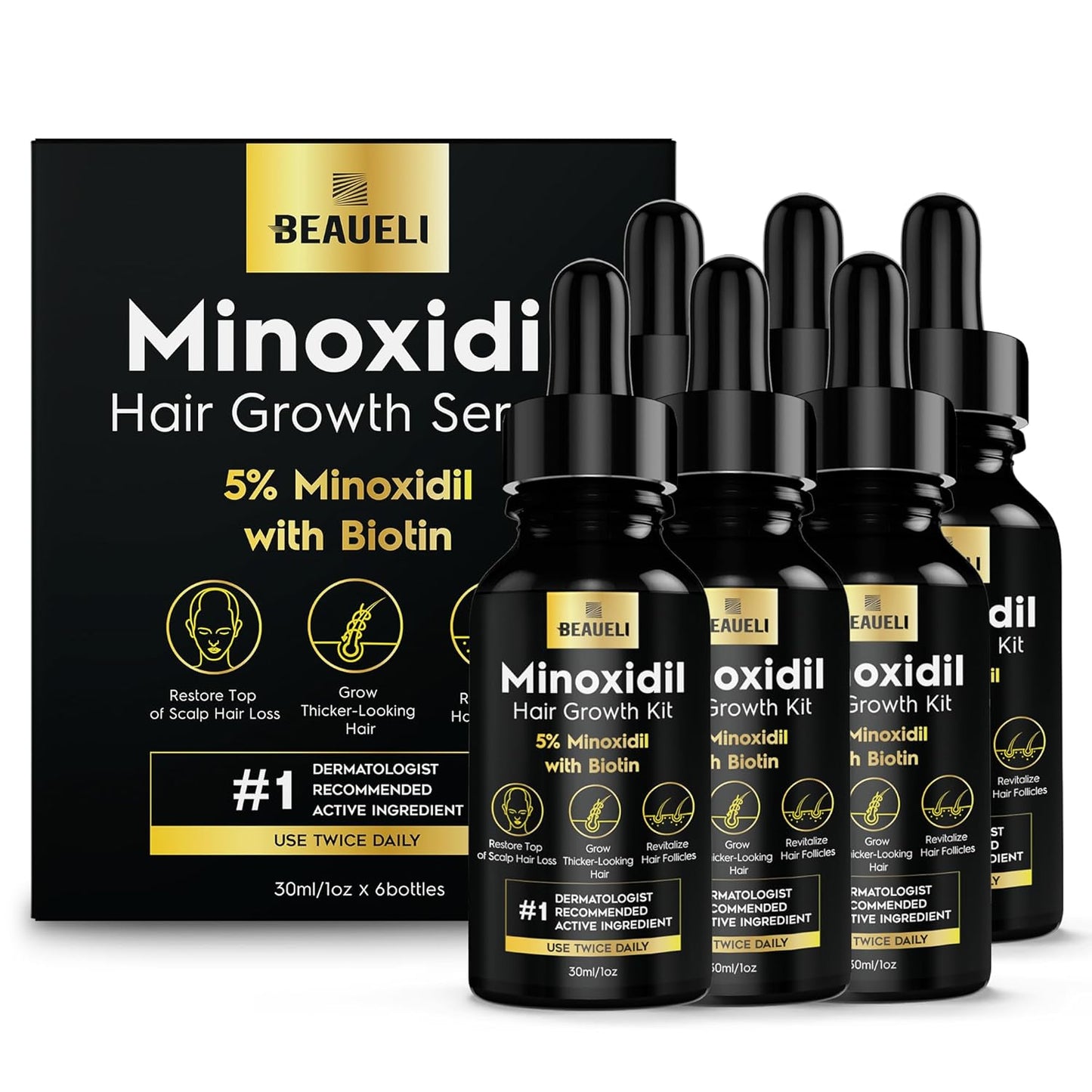 5% Minoxidil Hair Growth Serum for Men and Women - Extra Strength
