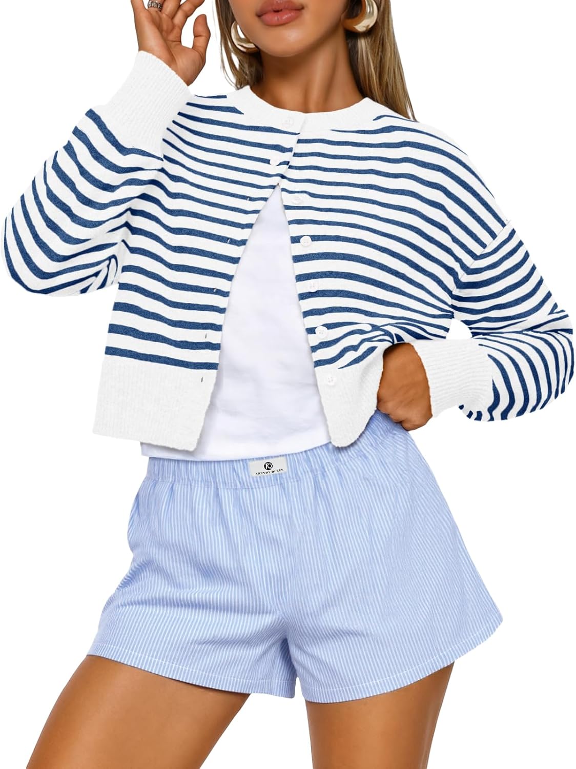 Trendy Queen Cropped Cardigan Sweaters for Women Fashion 2025