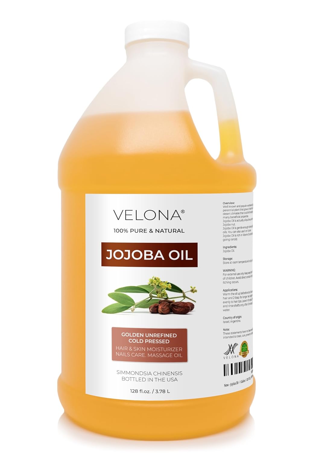 Jojoba Oil - 1 Gallon 100% Pure Natural Moisturizing Oil