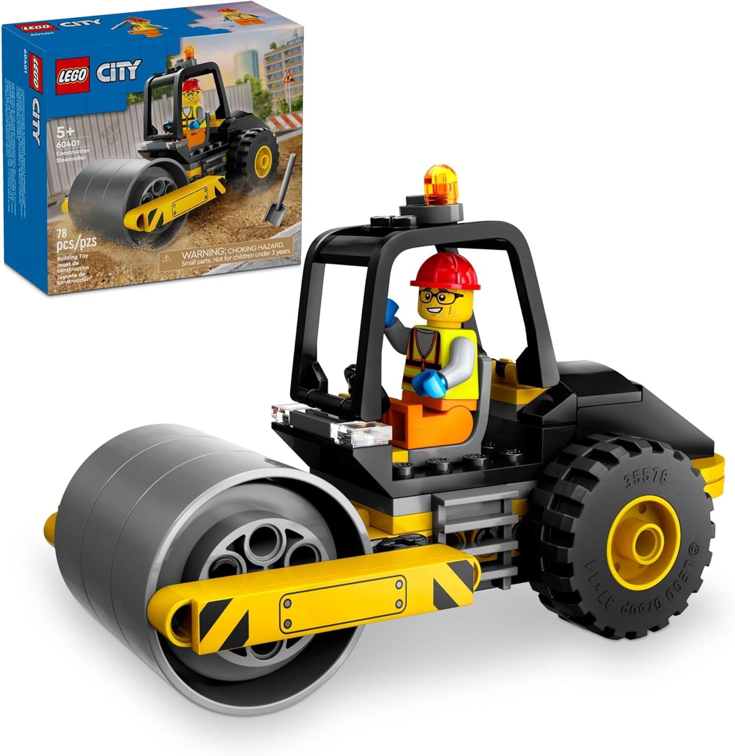 Build & Roll with LEGO City Construction Steamroller!