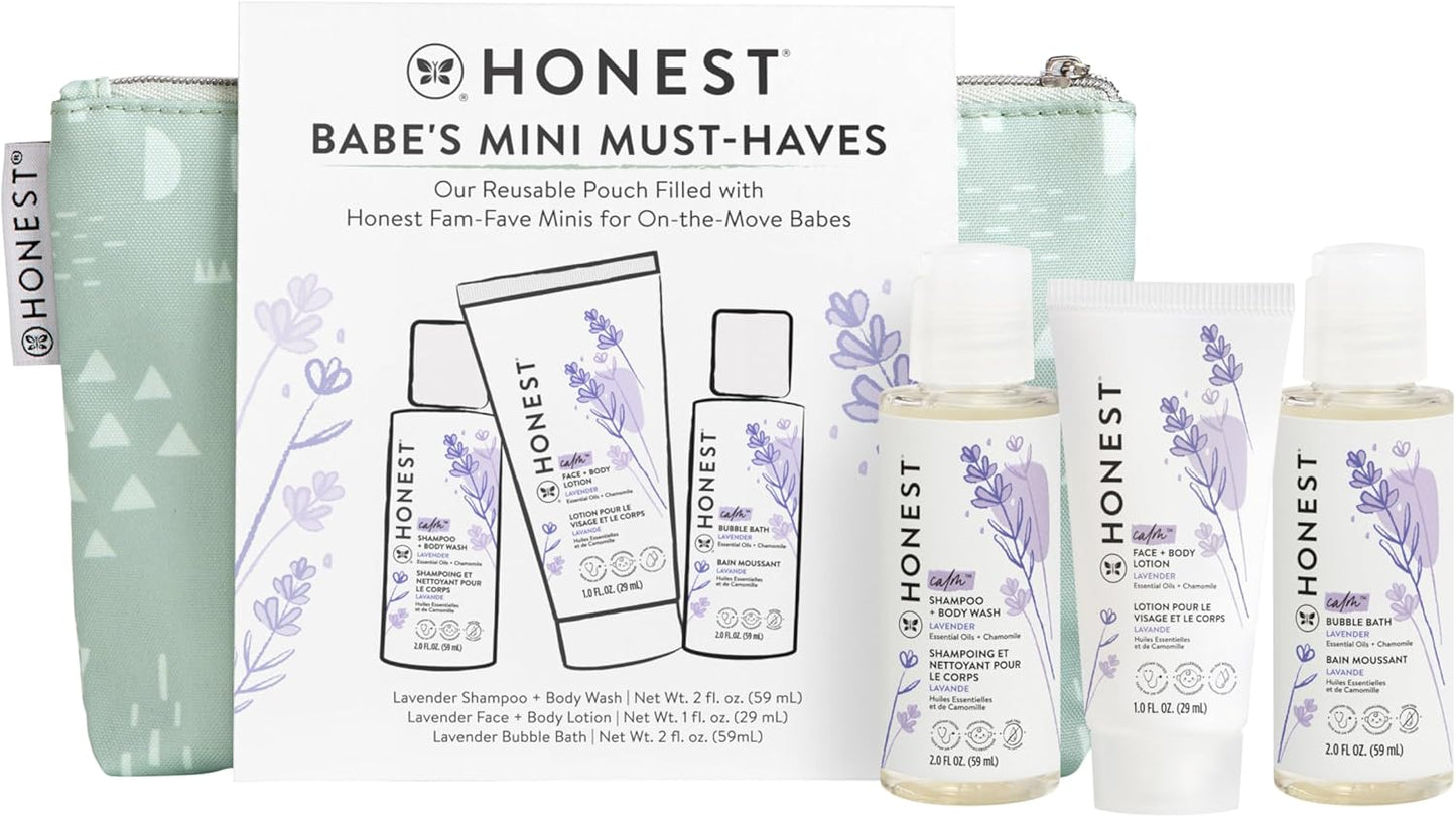 The Honest Company Lavender Bathtime Trio | Travel Size Hypoallergenic Essentials