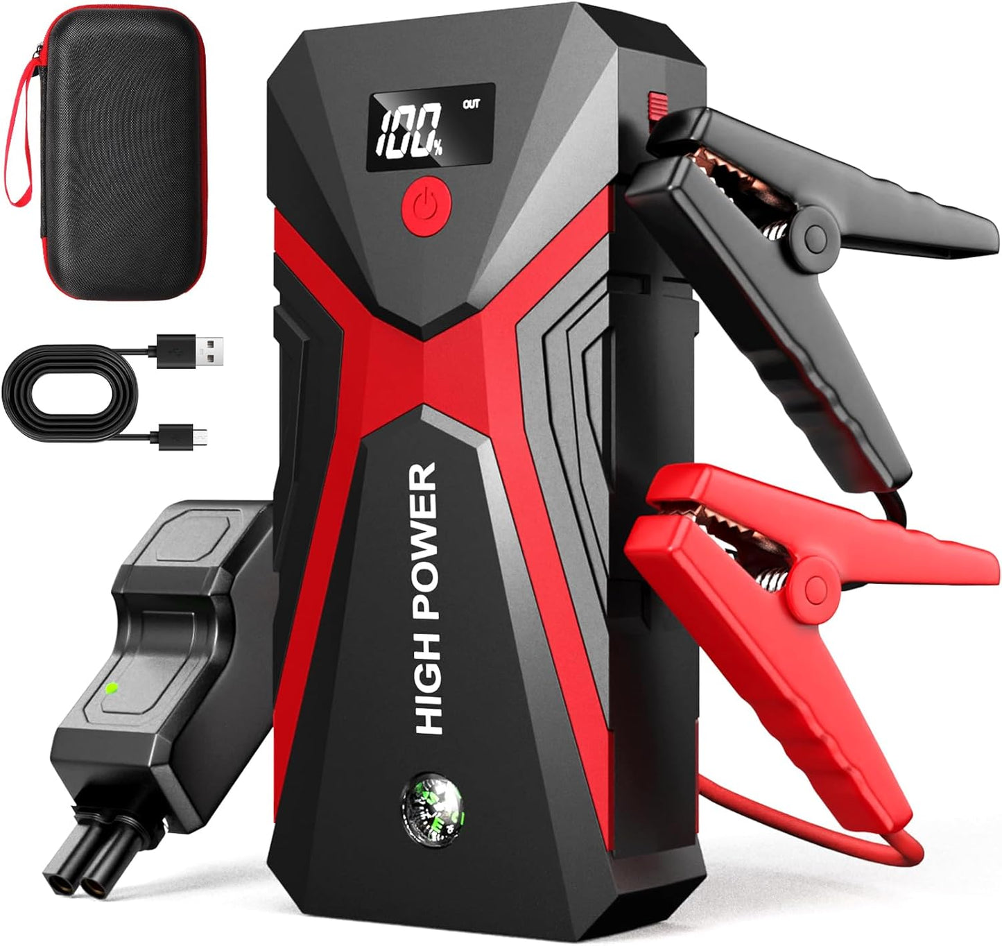 NHOWIN 1600A Peak Jump Starter: Start Any Car Easily