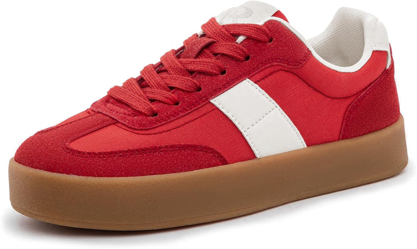 Rihero Platform Sneakers for Women - Retro Casual Non-Slip Shoes