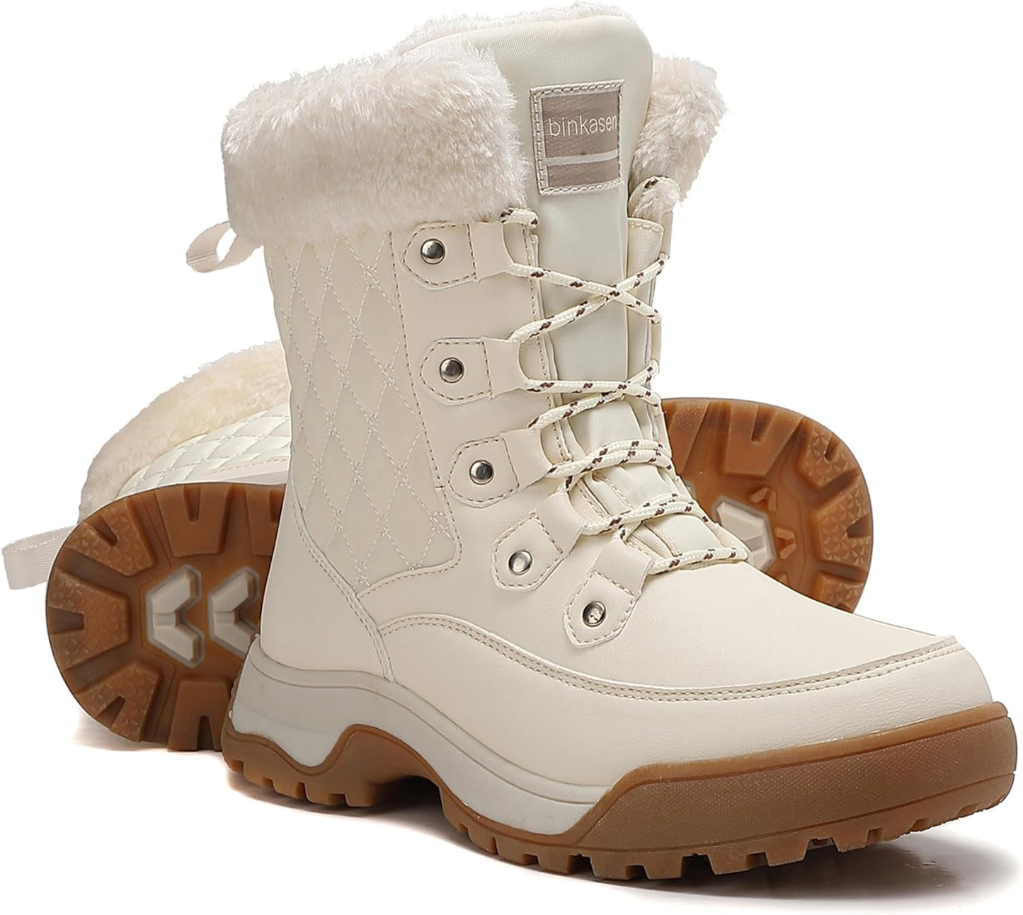 Snow Boots Women Non-Slip Insulated Faux Fur Winter Shoes