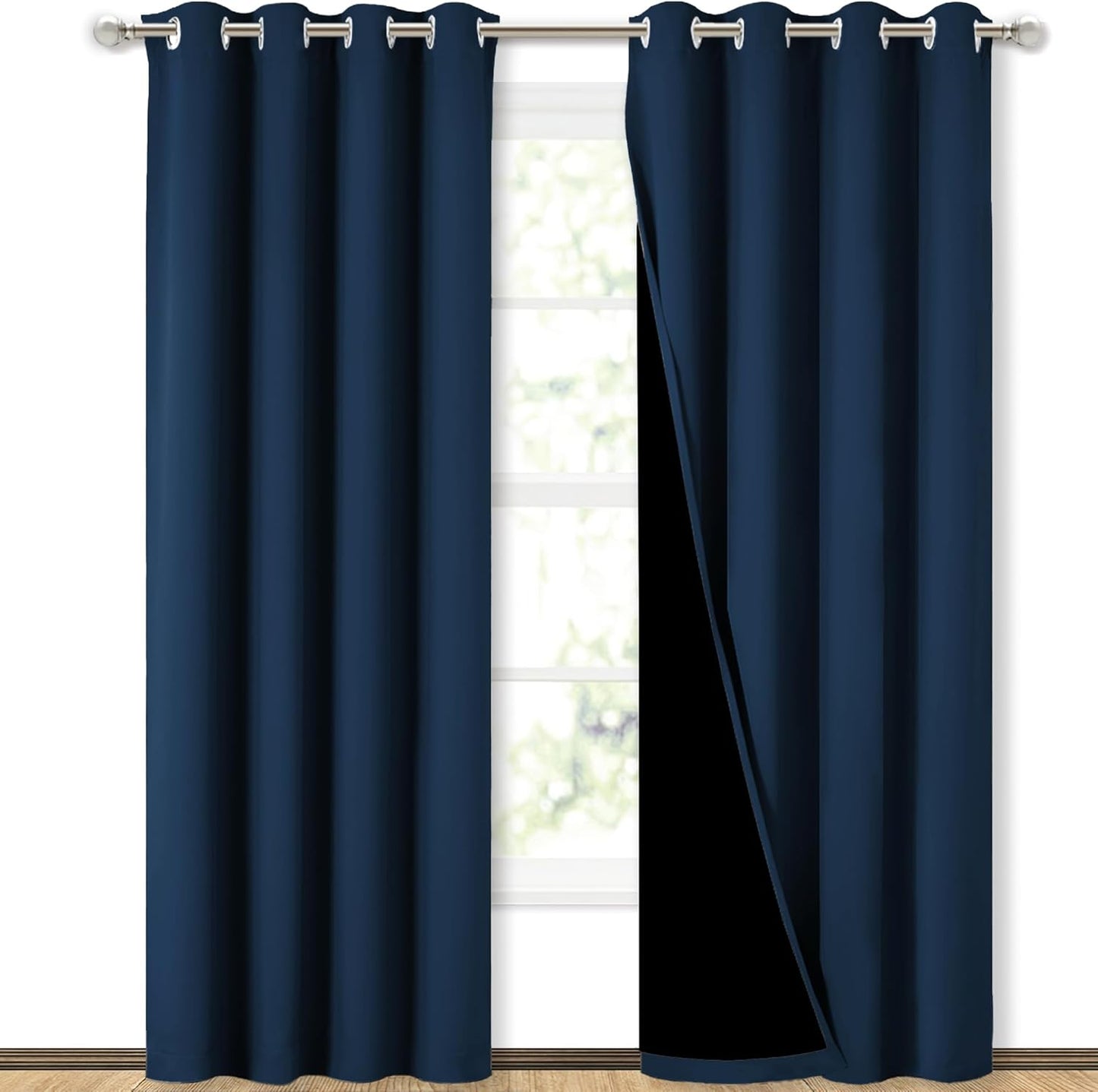 NICETOWN Moroccan Blue Full Shade Curtain Panels for Your Home