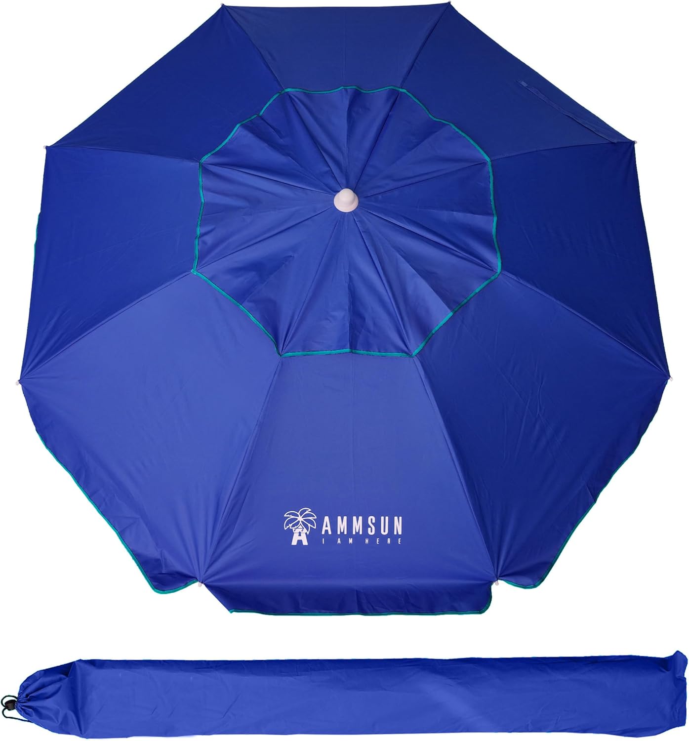 AMMSUN 6.5 ft Heavy Duty Beach Umbrella with UV 50+ Protection