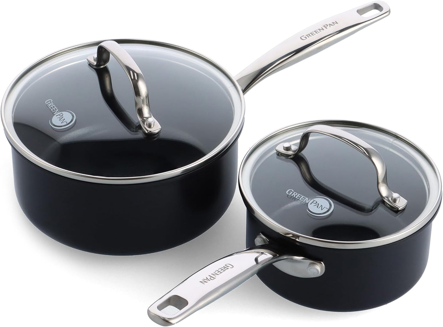 GreenPan Prime Chatham 1QT & 2QT Saucepan Set for Every Chef