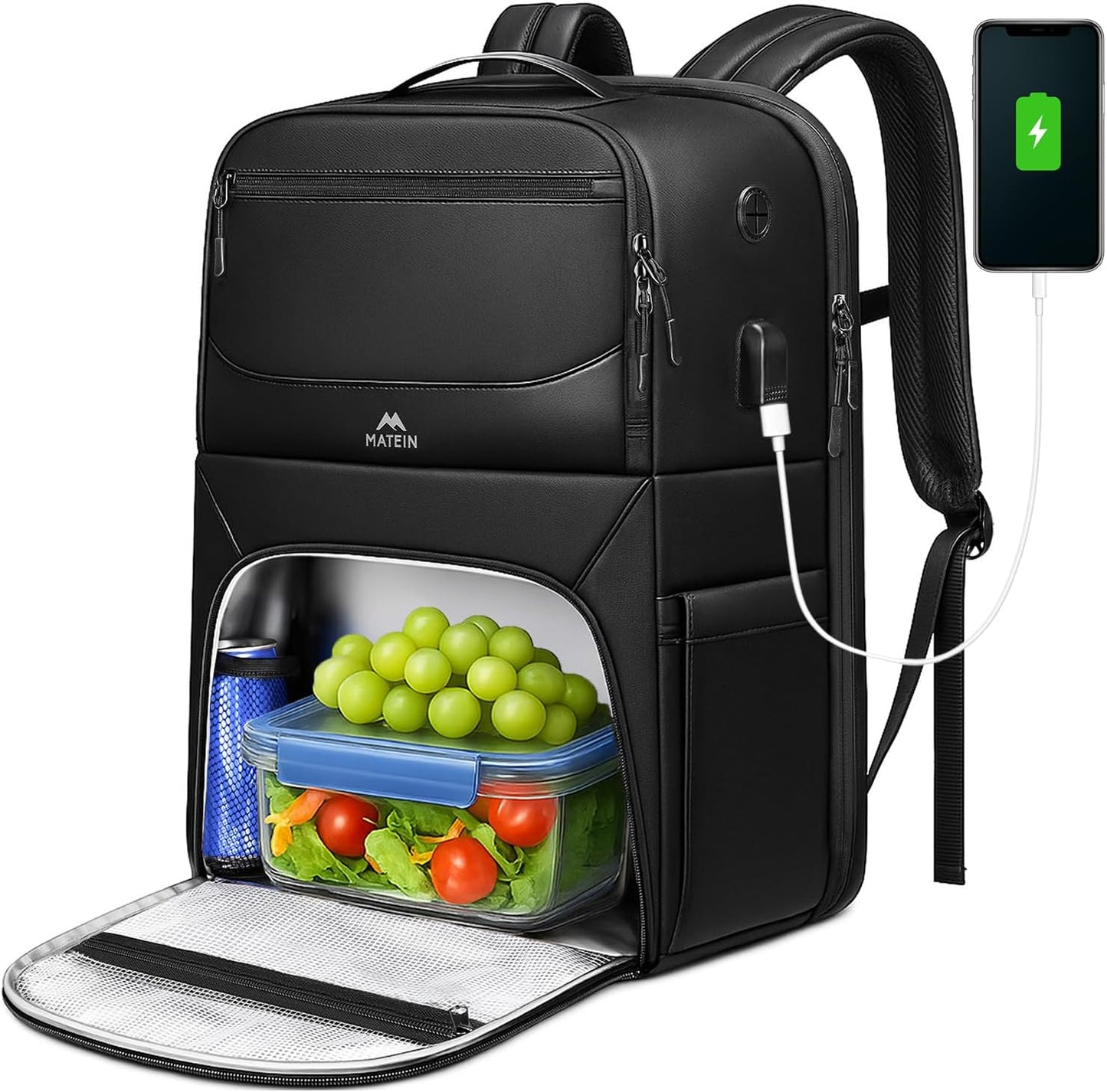 MATEIN Work Backpack with Lunch Compartment for Men, 17 Inch