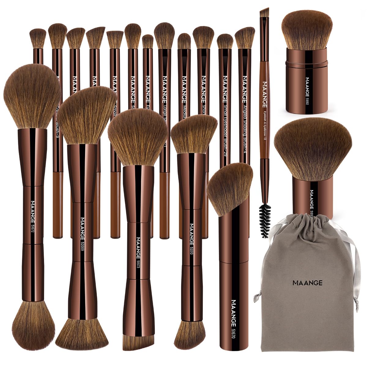 20 PCS Foundation Makeup Brush Set for Flawless Application