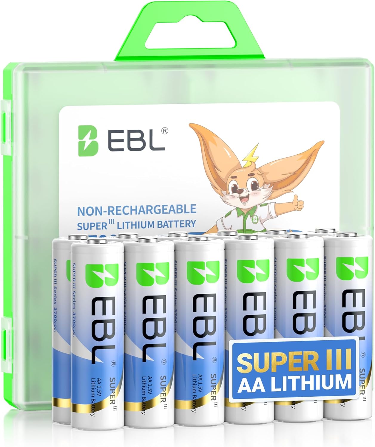 EBL 3700mAh AA Lithium Batteries - Longest Lasting Power