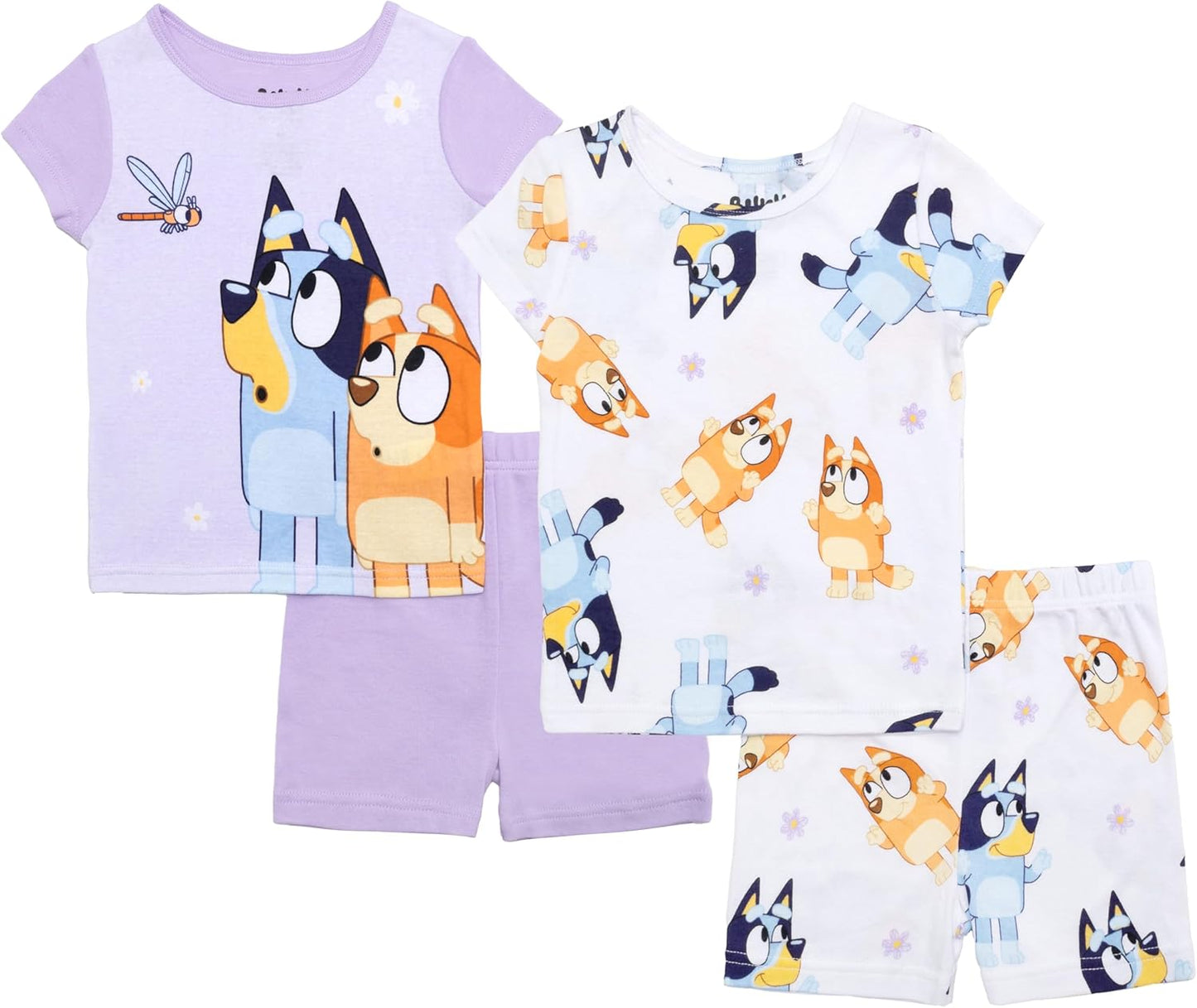 Bluey 4-Piece Snug-fit Cotton Pajama Set for Kids Comfort